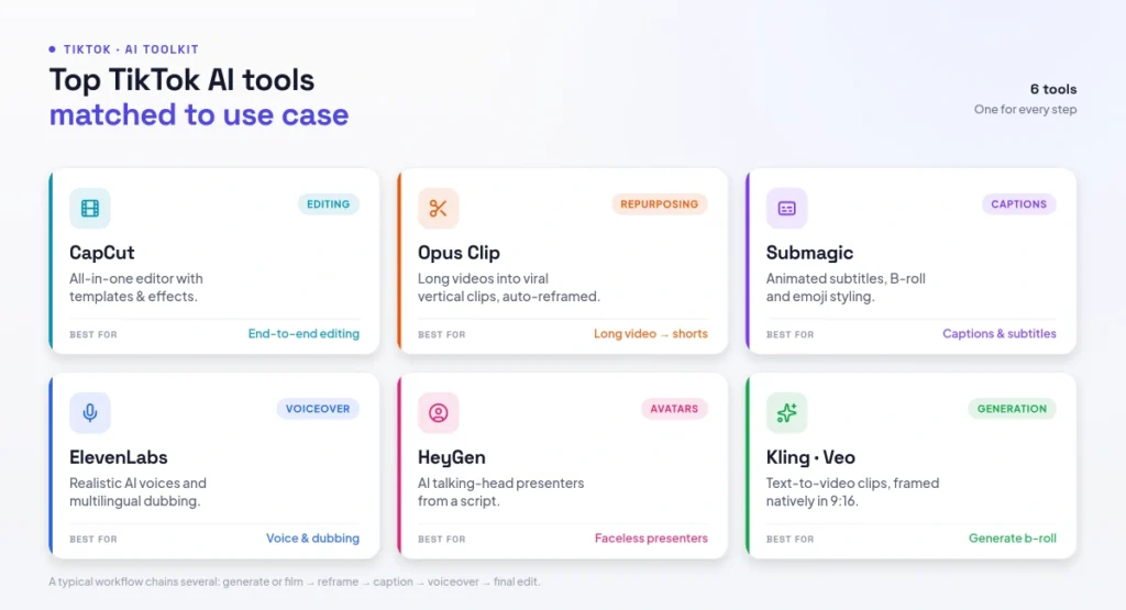 Top TikTok AI tools matched to use case